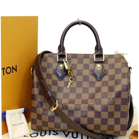 lv speedy damier ebene bandouliere|louis vuitton speedy bandouiller 25.